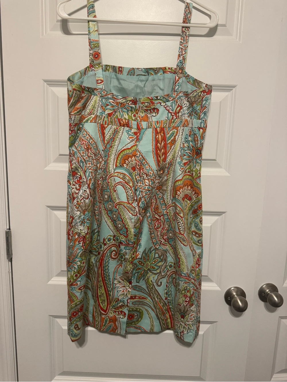 Tommy Bahama Blue Orchid Paisley Square-Neck Silk Lined Cotton Dress NWOT - Picture 3 of 4
